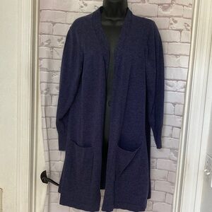 Navy Open-Front Womens Cardigan Sweater